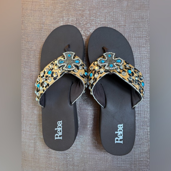 Reba Platform Wedge Sandals-Size: 8-Color: Brown and Leopard Print-Preowned, EUC - Picture 6 of 10